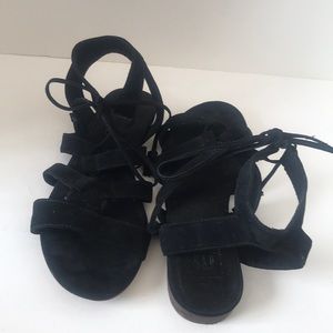 Black Suede Gladiator Sandals